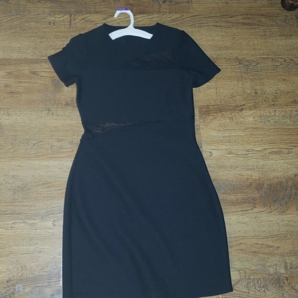 Express black mesh inset dress - Picture 2 of 3